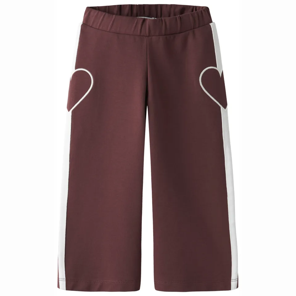 NAME IT NMFBOTANJA wide leg broek donkerrood donkerrood/wit, foto 2