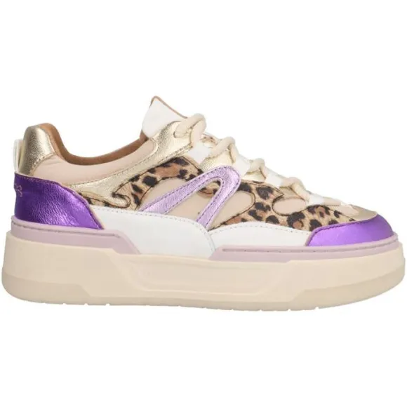 Dwrs Label Walton Leopard sneaker paars Veelkleurig