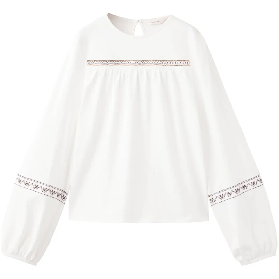 Mango Kids blouse met borduursels - wit, foto 2