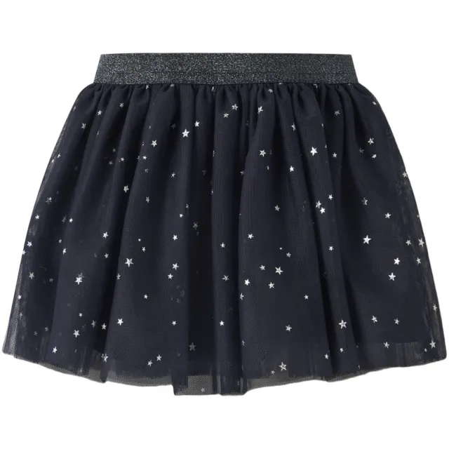 NAME IT MINI korte tule rok met sterren - marineblauw