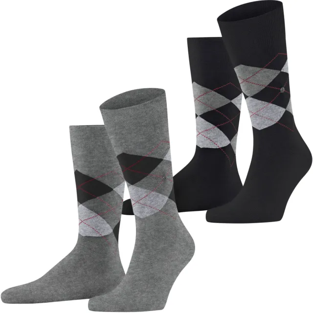 Burlington Everyday Argyle sokken grijs/zwart