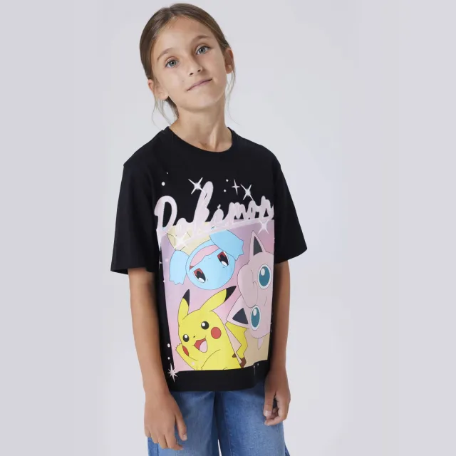 NAME IT Pokemon t-shirt zwart met personages