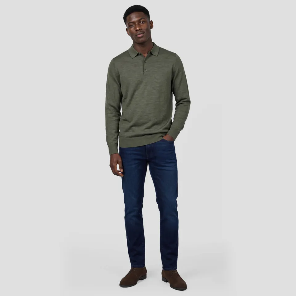 Profuomo wollen regular fit gebreide trui - donkergroen, foto 3