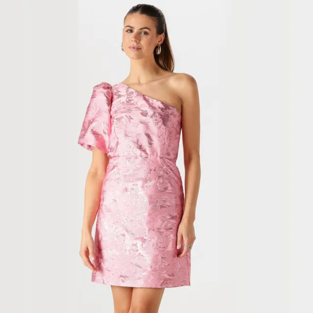 Freebird Dania Lurex minijurk roze