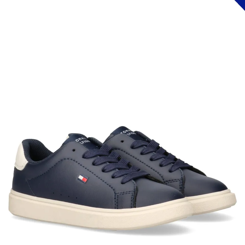 Tommy Hilfiger imitatieleren sneakers - donkerblauw, foto 5
