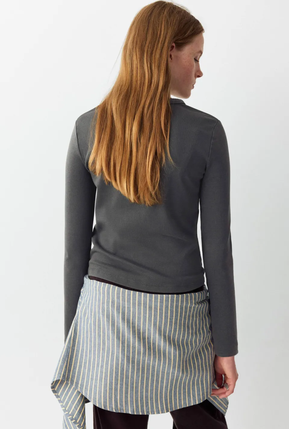 Mango Teen longsleeve antraciet, foto 4