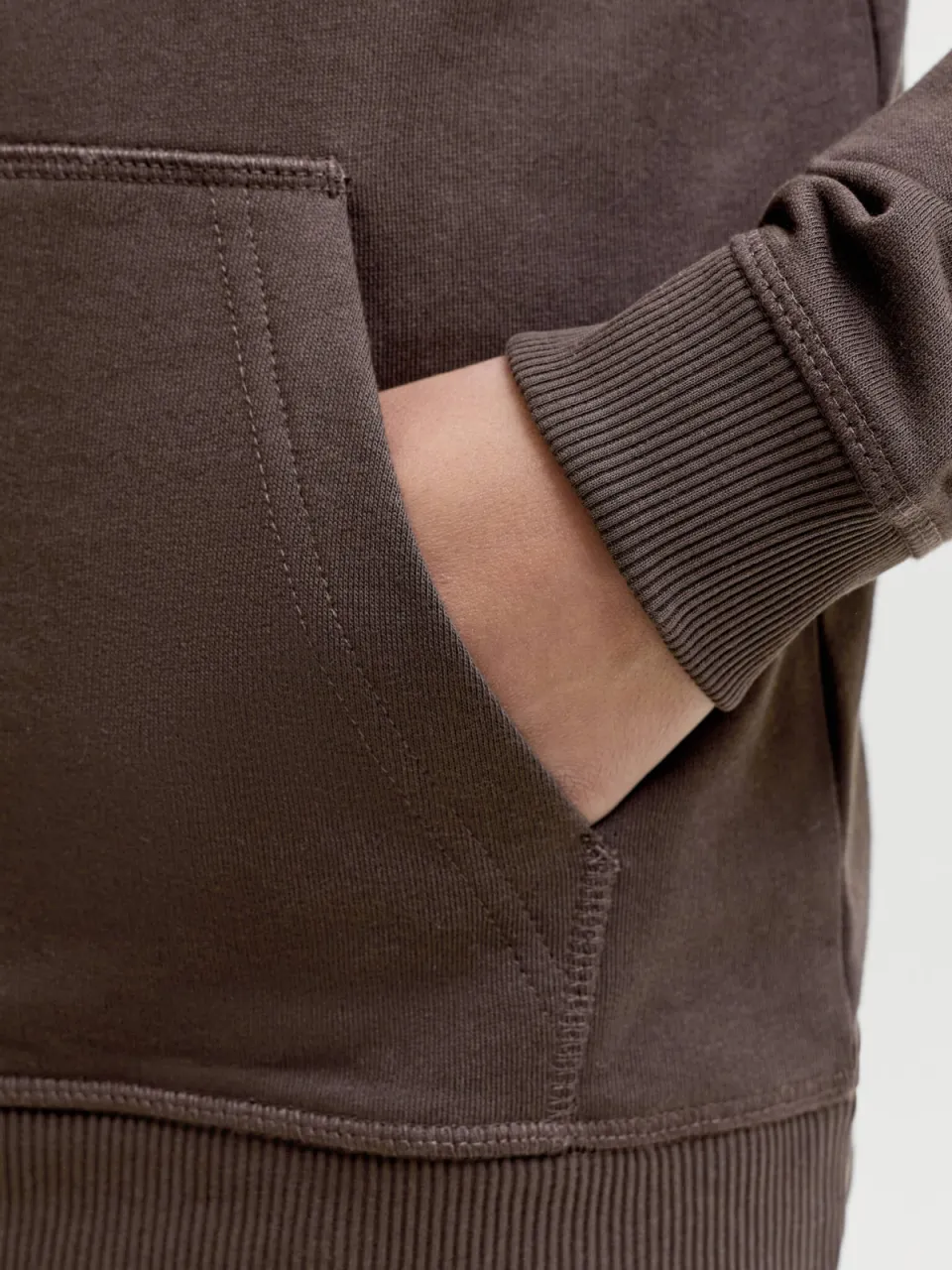 Jack & Jones JUNIOR hoodie donkerbruin bruin, foto 6