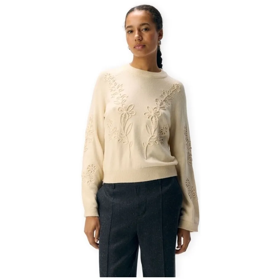Object Dames Truien & Vesten Objlaney Rubin Ls Pullover - Zand