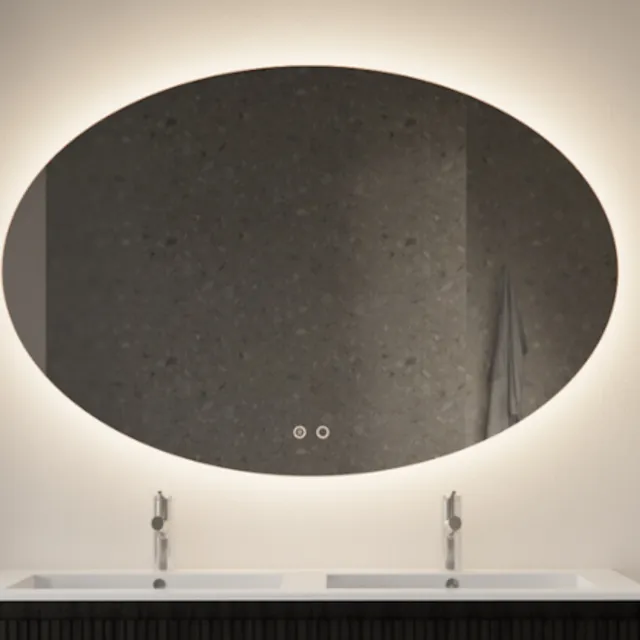 Gliss Design Gliss Badkamerspiegel Oval | met LED Verlichting En Spiegelverwarming | 115x180cm