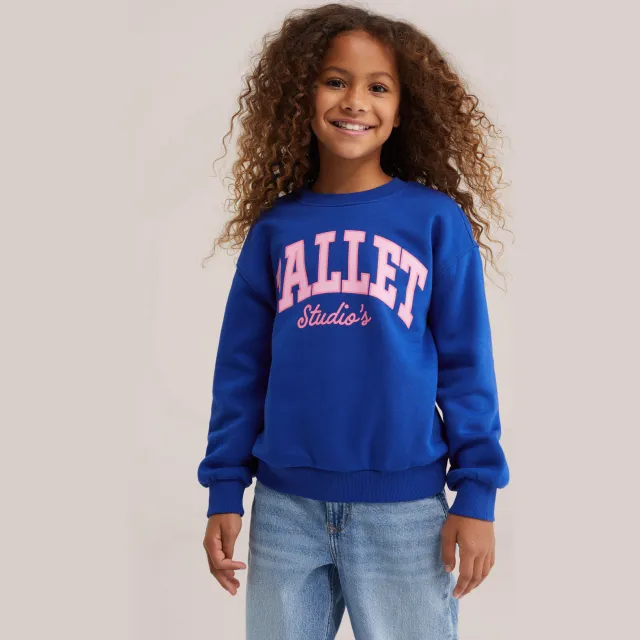 WE Fashion sweater met tekst - blauw