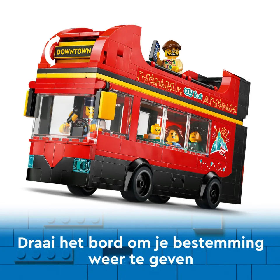 Lego City Toeristische rode dubbeldekker Speelgoed Bus Bouwpakket voor Kinderen 60407, foto 4