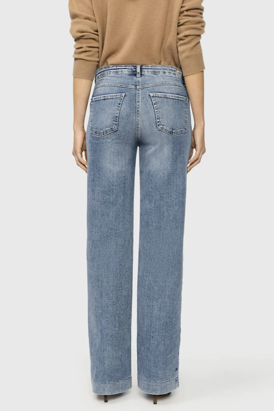MAC wide leg jeans lichtblauw, foto 7