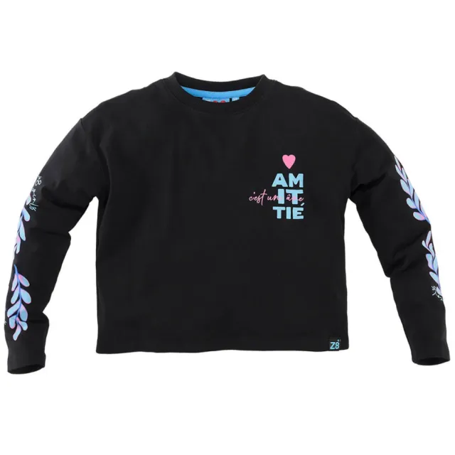 Z8 kids longsleeve Oumayra zwart/lichtblauw, foto 2