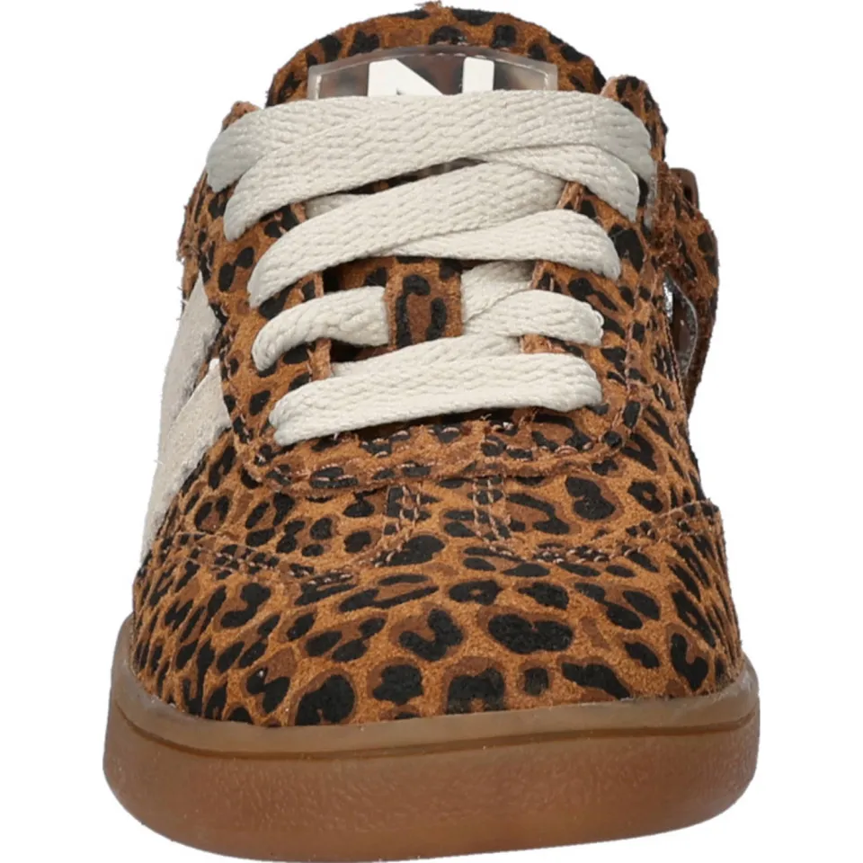 Nelson Kids suède sneakers met panterprint cognac, foto 4