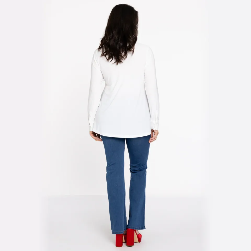 Yoek blouse kort A-lijn wit, foto 3