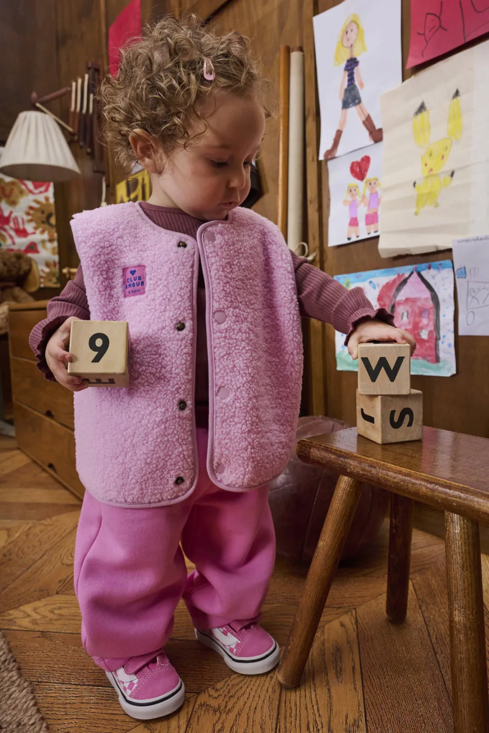 Z8 mini teddy gilet Nicole roze
