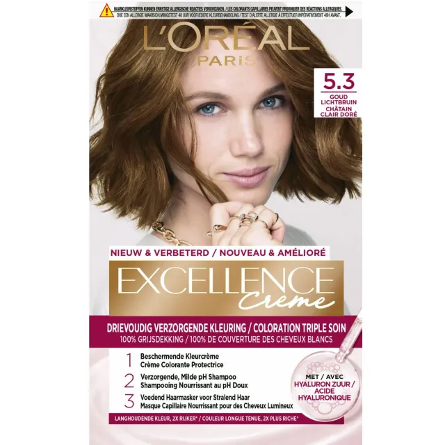 L'oréal Excellence haarkleurmiddel 5.3 licht goudbruin, foto 2