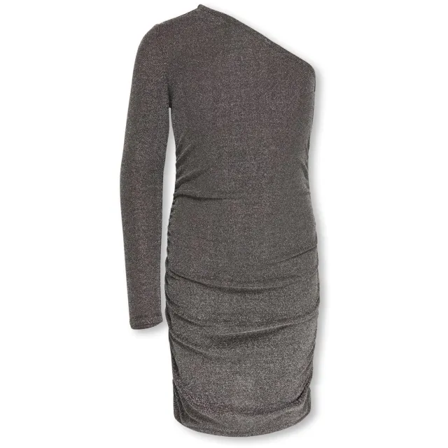 KIDS ONLY GIRL one shoulder midi glitterjurk met glitters - donkerbruin, foto 2