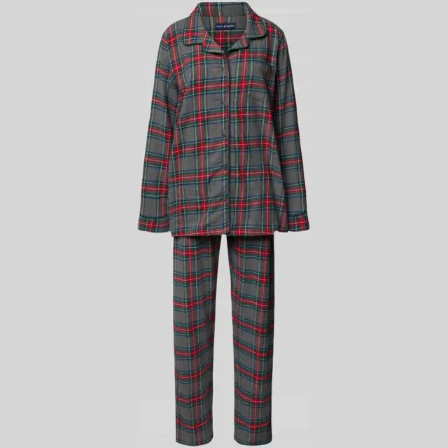 happy shorts Pyjama met reverskraag, model 'XMAS' Steengrijs