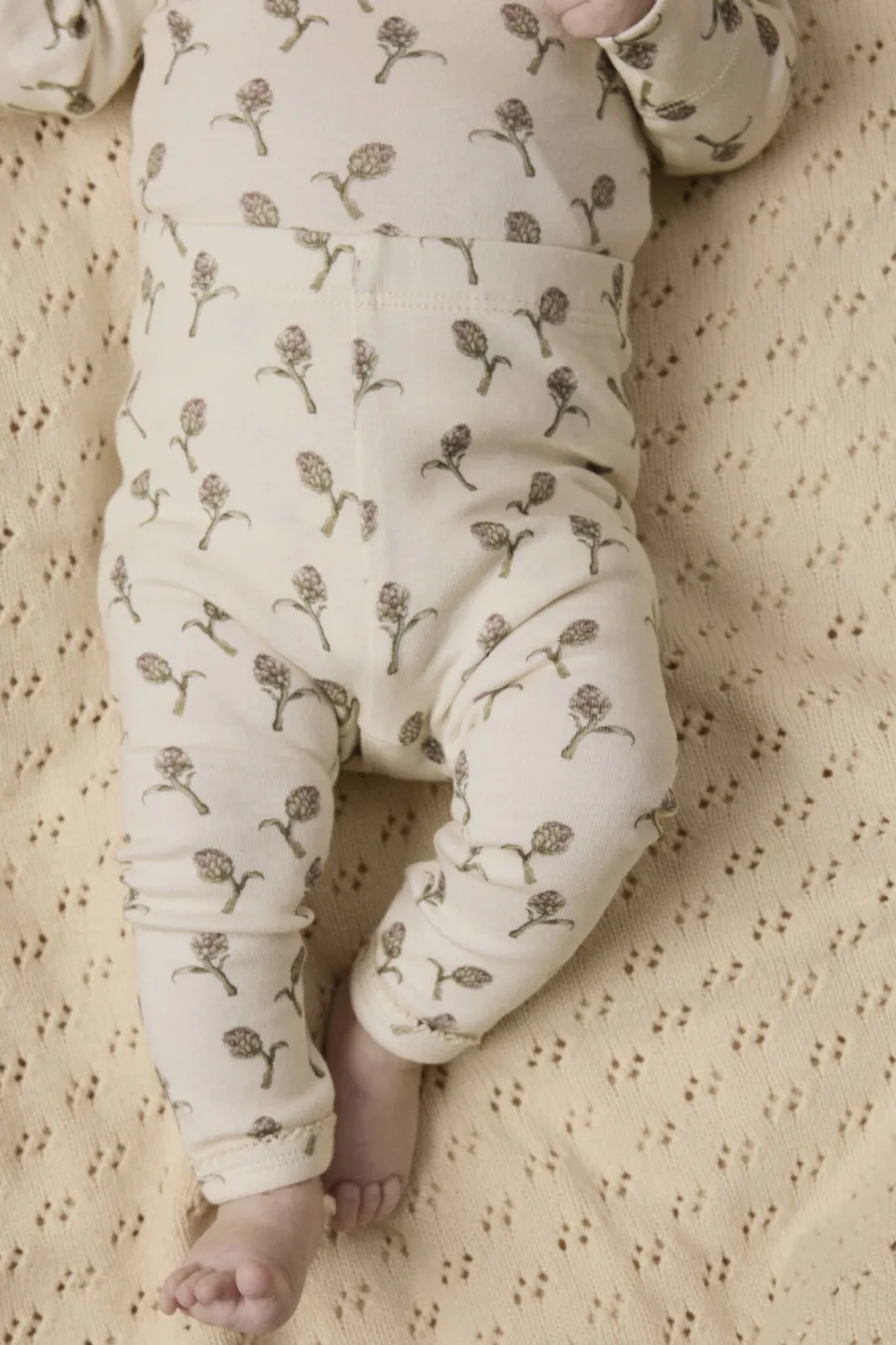 Lil' Atelier BABY gebloemde legging ecru, foto 5