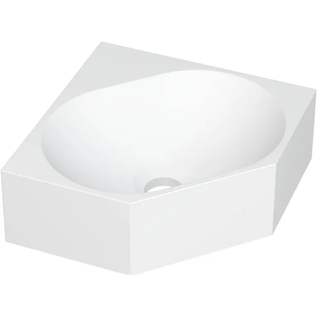 Ink Hoekfontein INK Matrix Polystone Zonder Kraangat 27 x 27 x 10 cm Mat Wit 3404331