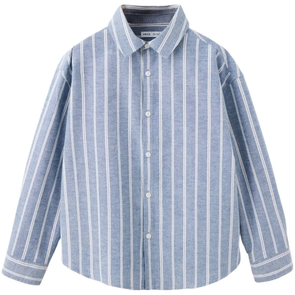 Mango Kids gestreept overhemd - blauw, foto 2