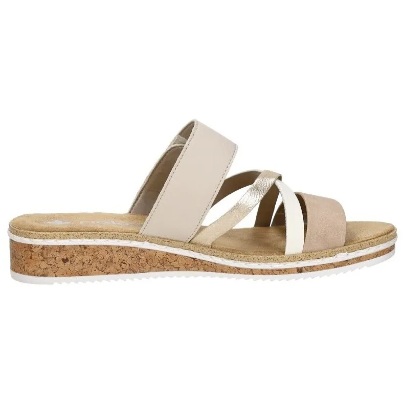 Rieker open teen slippers beige, foto 3