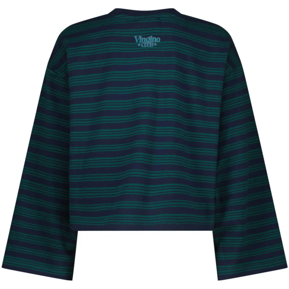 Vingino gestreepte longsleeve donkergroen donkerblauw/groen, foto 3