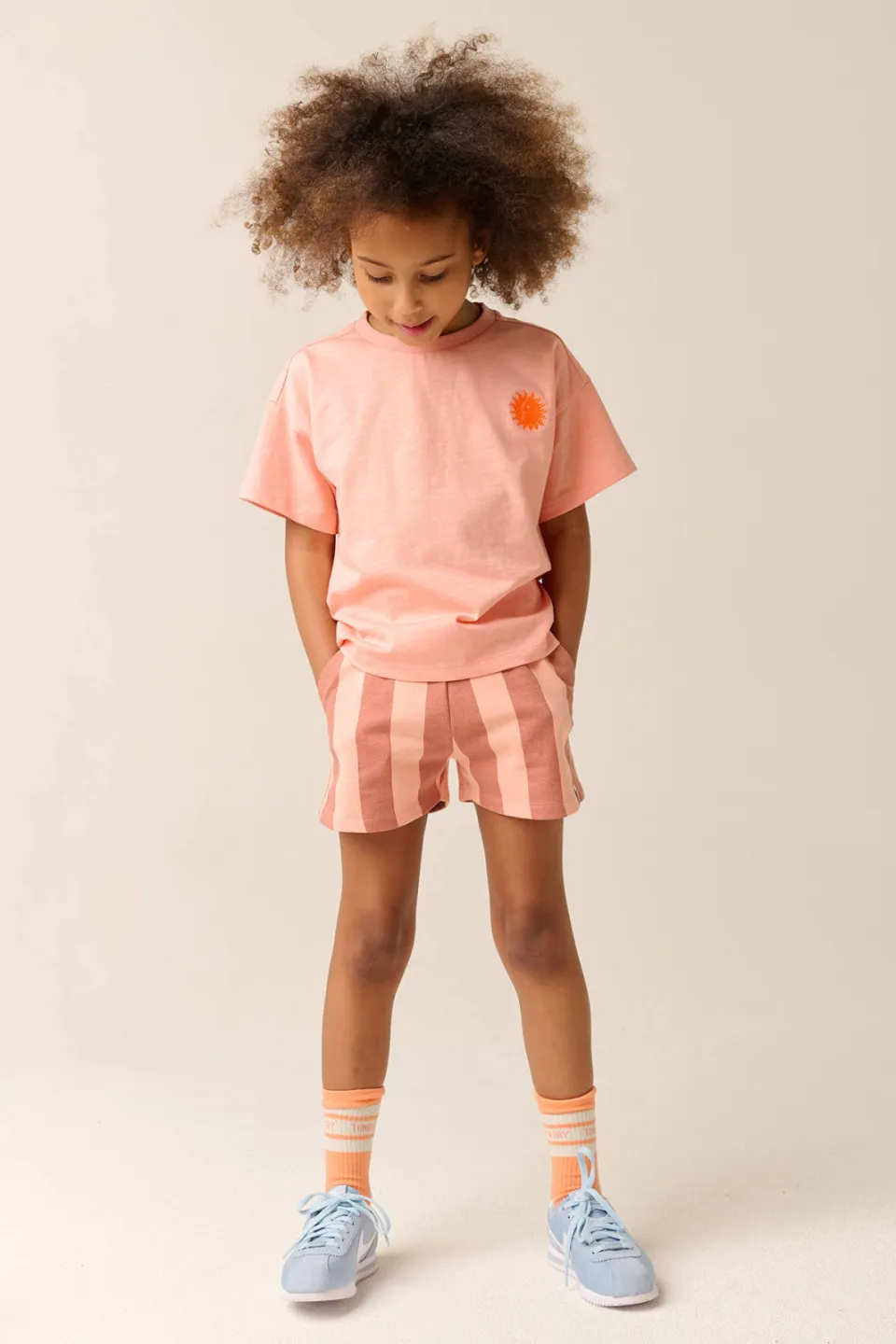 Tumble 'n Dry gestreepte sweatshort zalm