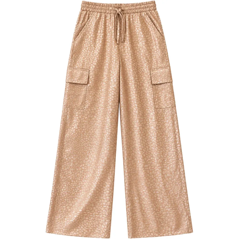 B.Nosy wide leg cargobroek met print beige, foto 2