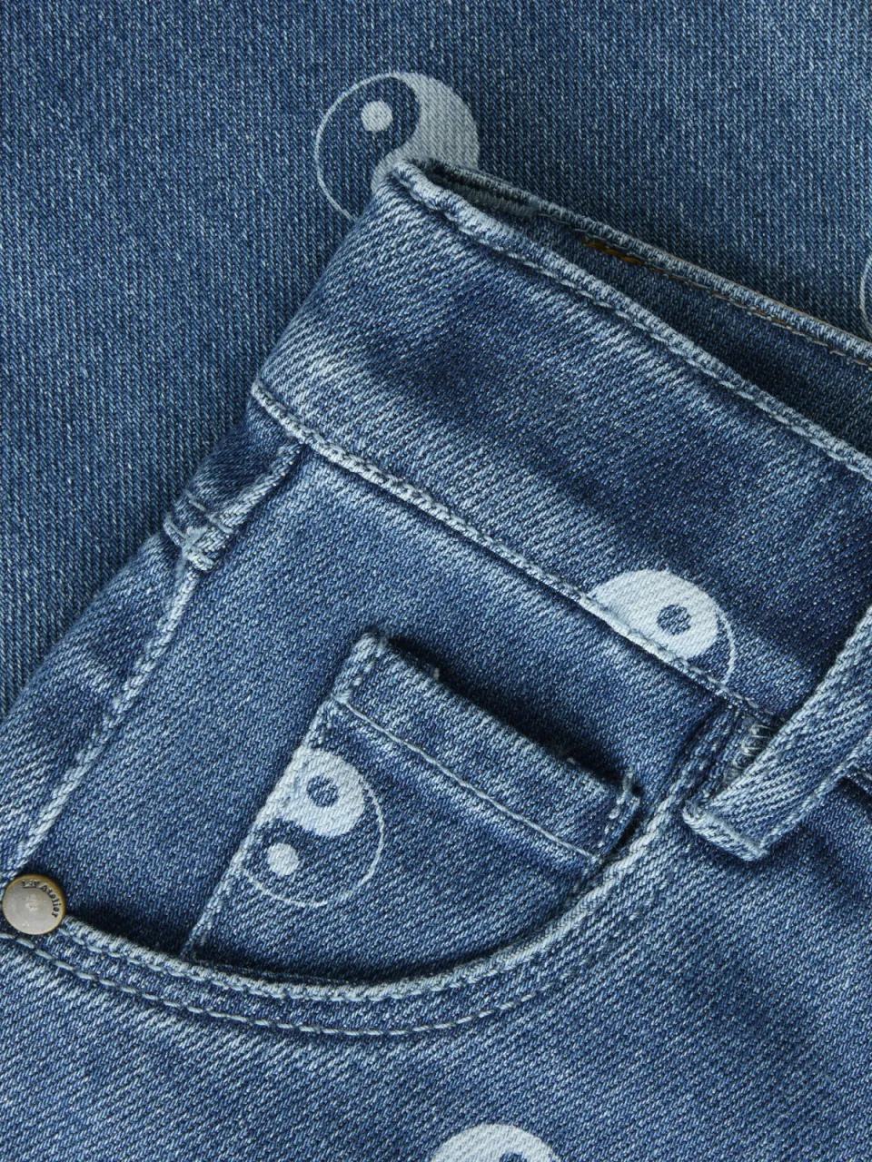 Lil' Atelier MINI NMMLIVO loose fit jeans met print - donkerblauw, foto 7