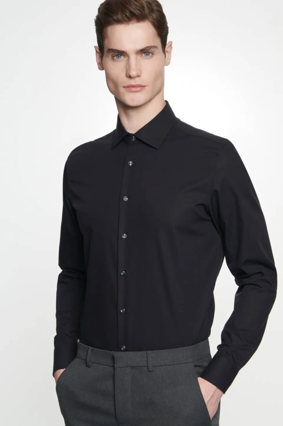 Seidensticker slim fit overhemd zwart, foto 5