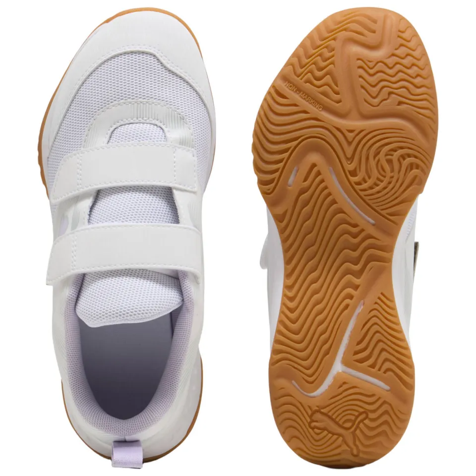 Puma Varion 3 V junior imitatieleren voetbalschoenen - wit/lila, foto 6