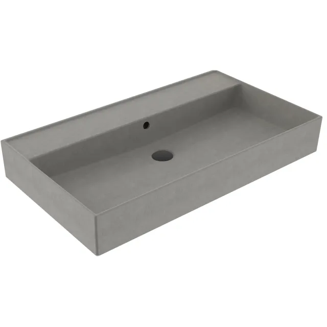 Sanilux Wastafel Sanilux Edge Keramiek 80 0 Kraangaten Warm Beton Grijs
