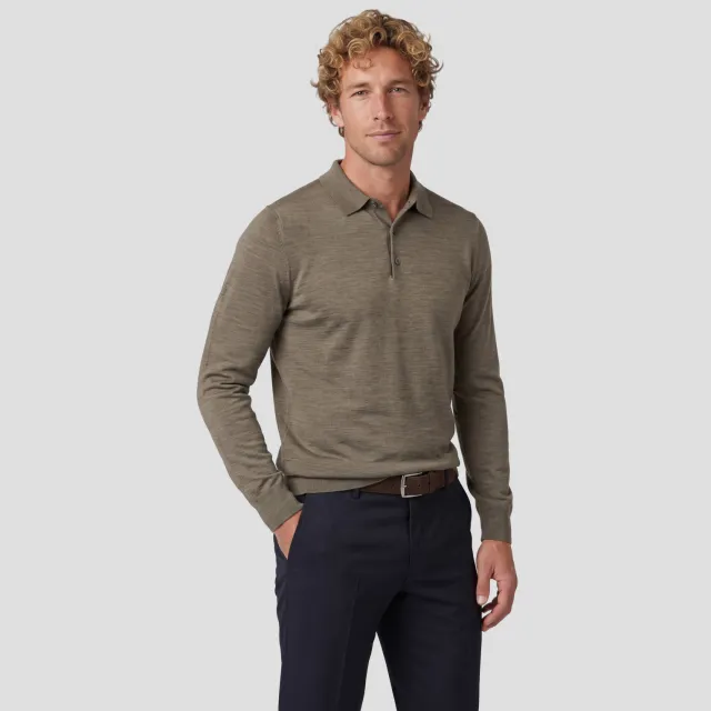 Profuomo wollen regular fit gemêleerde trui - bruin, foto 3