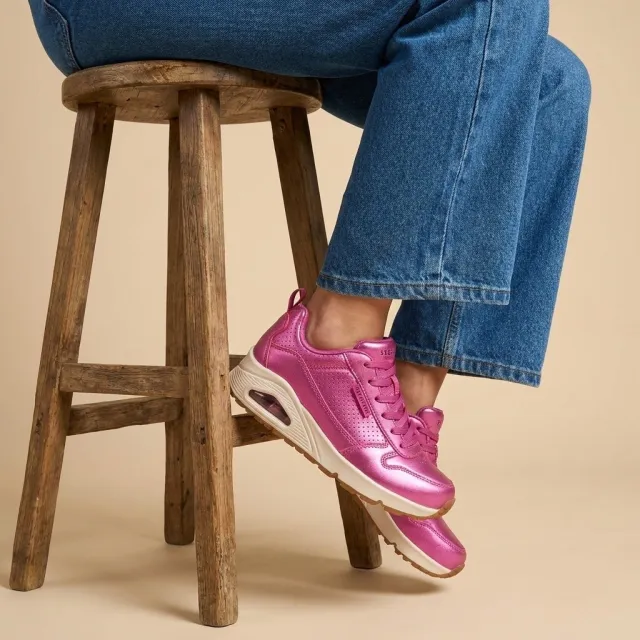 Skechers Uno Metallixs veterschoenen fuchsia