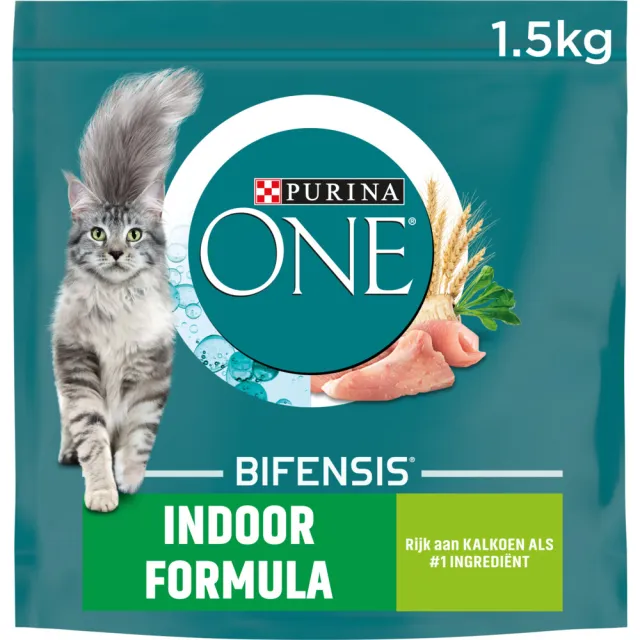 Purina ONE indoor kattenvoer droog kalkoen 1,5 kg, foto 2