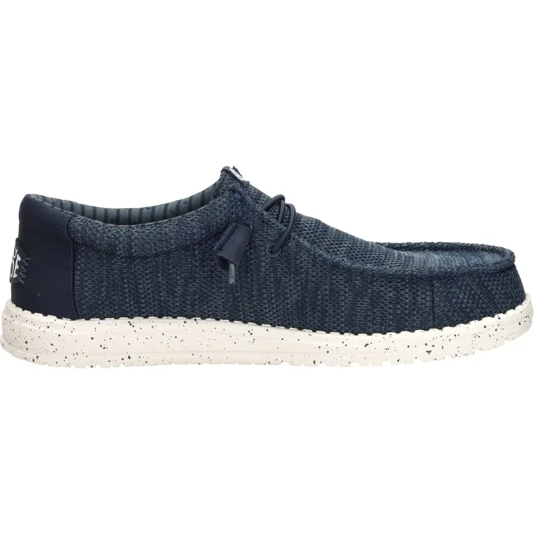 HeyDude Wally Stretch Sox instapper blauw
