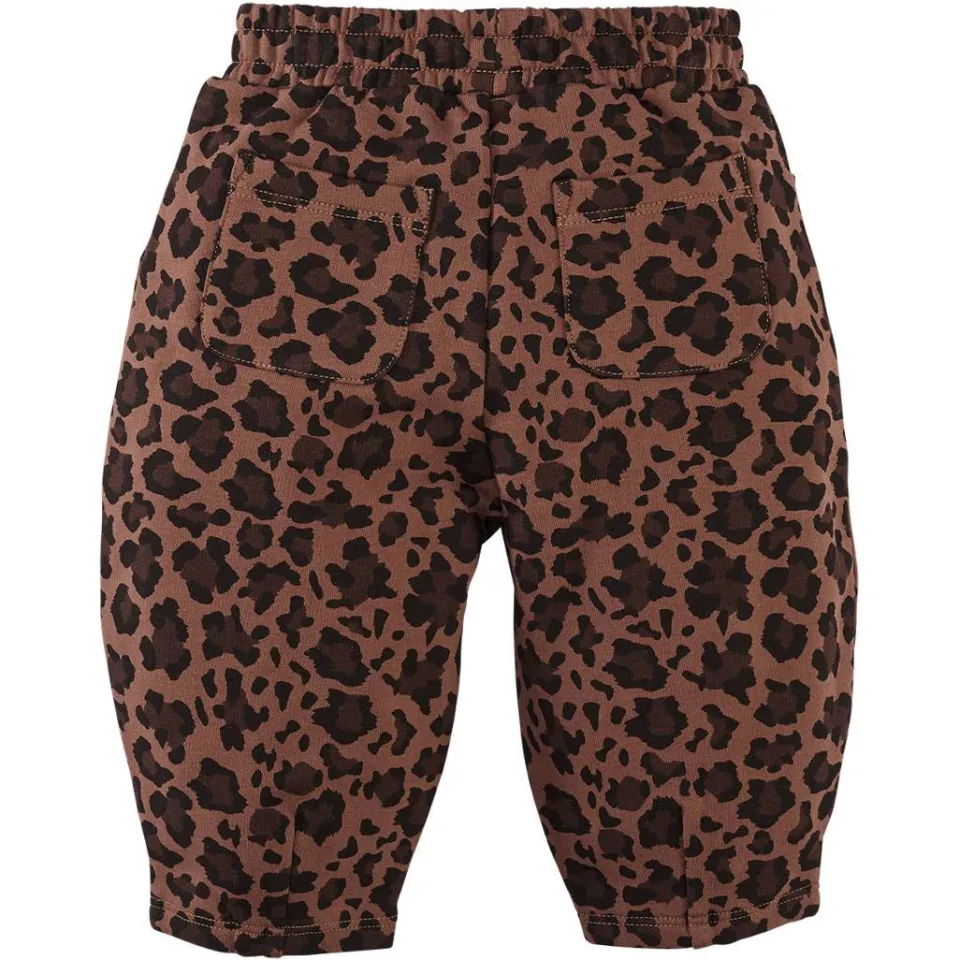 Z8 newborn katoenen babybroek met panterprint bruin, foto 6