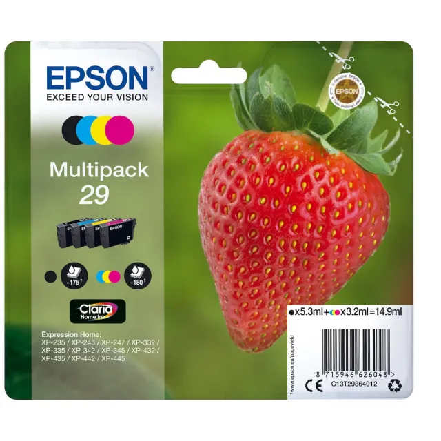 Epson Cartridge Fraise Claria B C M Y zwart
