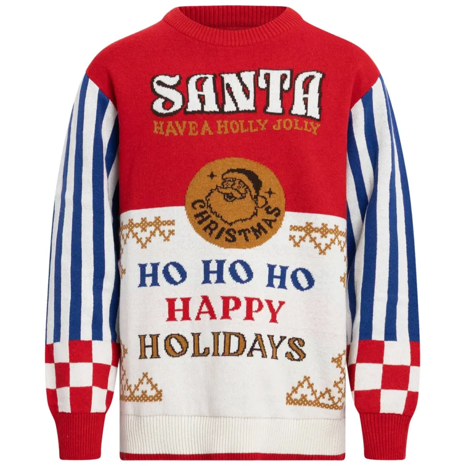 Redefined Rebel sweater met tekst - rood/blauw/wit, foto 2
