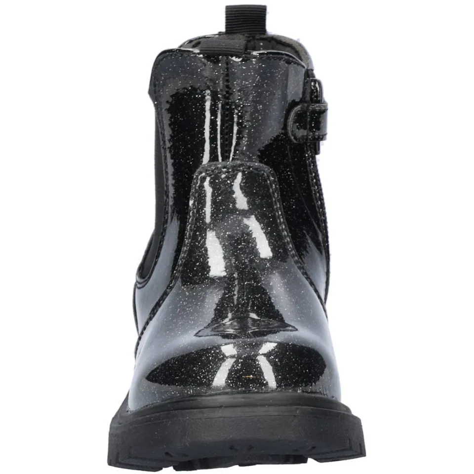 Nelson Kids lak chelsea boots met glitters zwart, foto 4