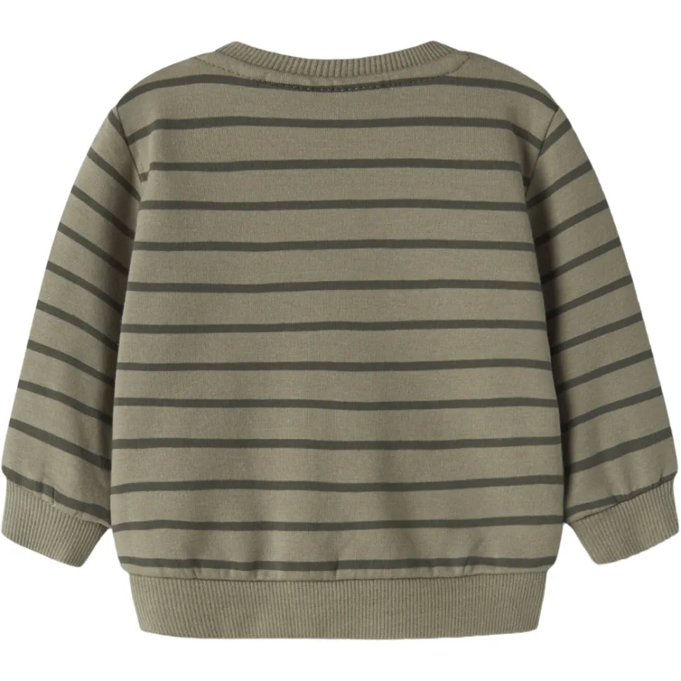 NAME IT BABY gestreepte sweater met borduursels - groen, foto 2