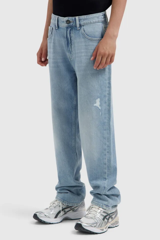 Ballin The Luke loose fit jeans met slijtage - lichtblauw Light blue