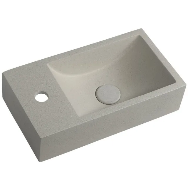 Sapho Fontein Sapho Crest 40x22 cm Kraangat Links met Waste Zandsteen Sapho Grijs