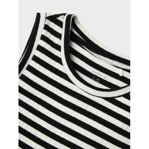 NAME IT Nkfsuraja maxi jurk bright white-w. black stripes, foto 4