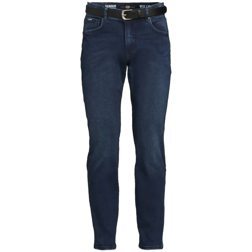Petrol Industries slim fit jeans SEAHAM met riem cloudy sky donker gecoat, foto 2