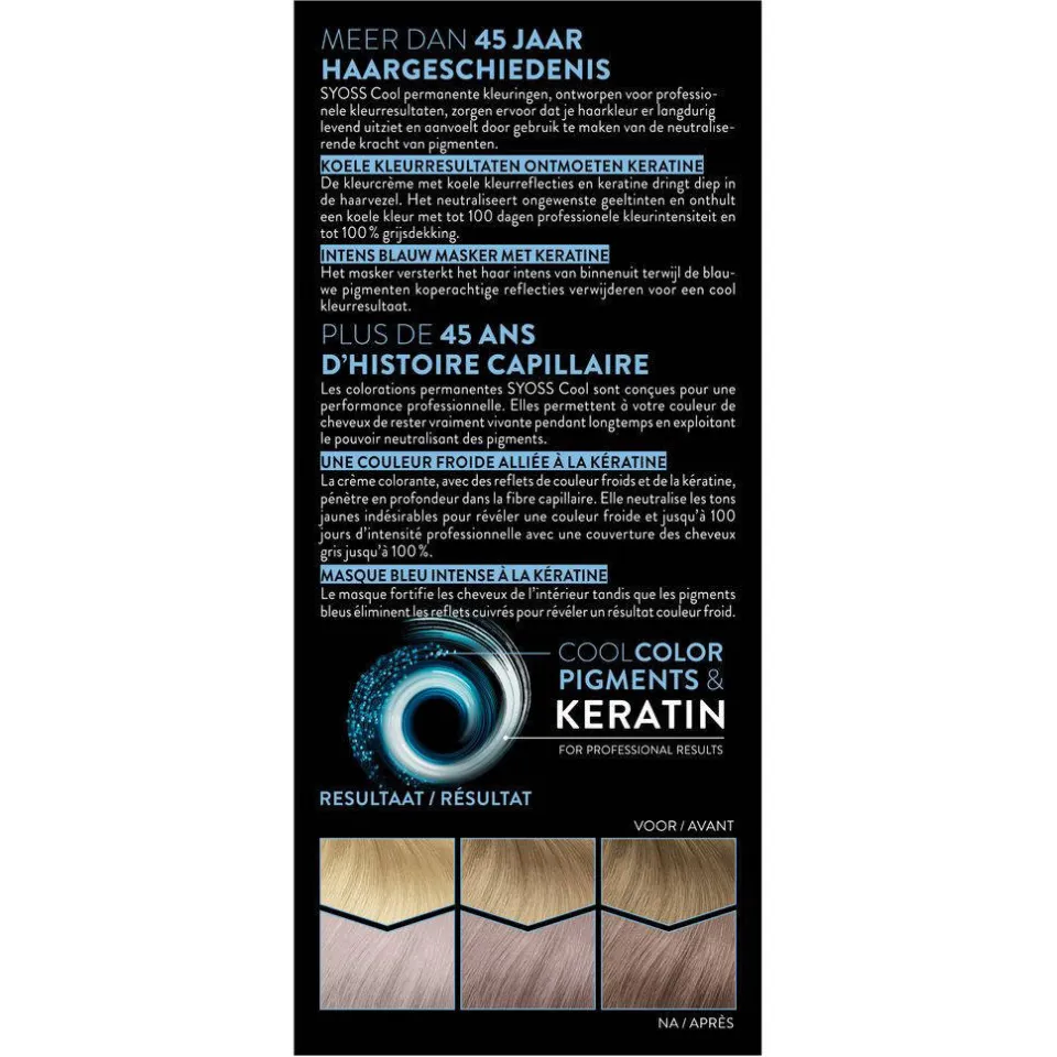 Syoss Permanent Cool Color Ultra Platina Blond 10-55 haarkleuring, foto 4
