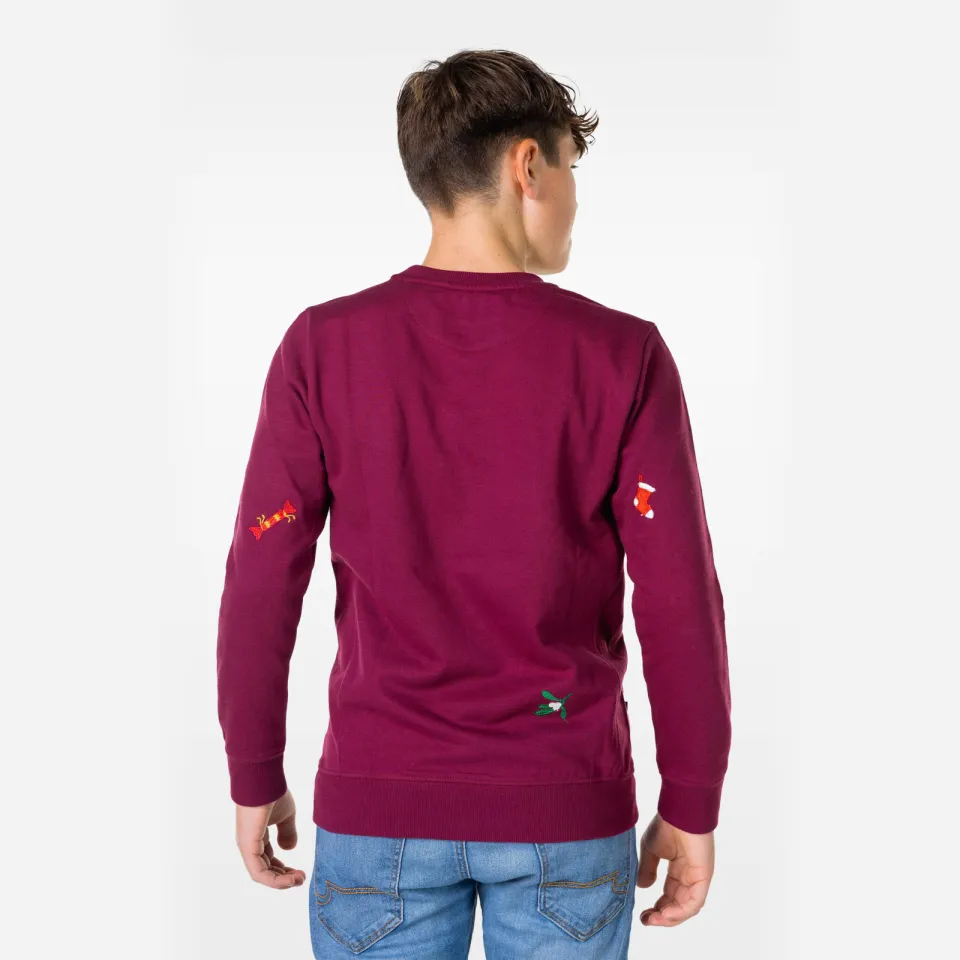 OppoSuits sweater X-Mas Icons met all over print bordeaux, foto 5