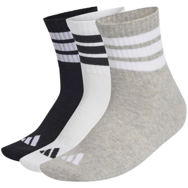 Adidas 3-Stripes Essential Concept Mid 3-Pack sokken zwart/wit/grijs, foto 2